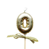 картинка Свеча для бенто "0" "Цифры-шарики" 5,5 см ЗОЛОТО от магазинаАрт-Я