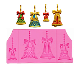 картинка Молд силикон "Новогодние колокольчики" 4 предмета 11х5,6х1 см от магазинаАрт-Я