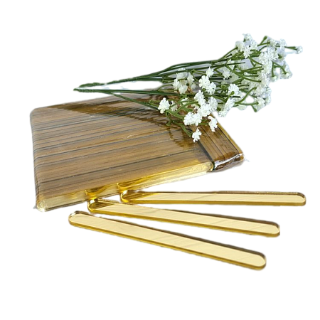 картинка Палочки акриловые для эскимо 11 см, 10 шт (золотые) от магазинаАрт-Я