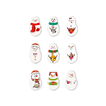 картинка Сахарные МЕДАЛЬОНЫ СНЕГОВИКИ 35x25 мм (63 шт) от магазинаАрт-Я