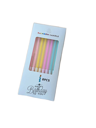 картинка Набор свечей для торта «Happy Birthday, 8 в 1» разноцветные нежные от магазинаАрт-Я