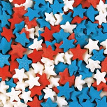 картинка Посыпка сахарная №312 Звездочки (бел,крас,гол), 50гр от магазинаАрт-Я