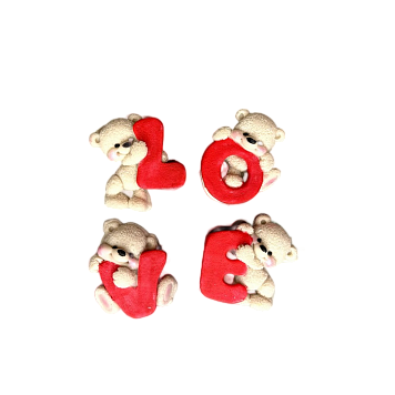 картинка Глазурь "Мишки "LOVE"" 2Д (набор 4шт. бежевый/розовый) от магазинаАрт-Я