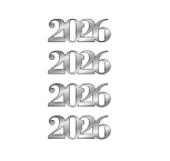 картинка Топпер "2026", №1   6*2,2см 4шт, серебро от магазинаАрт-Я