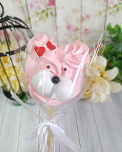 картинка Безе фигурное "Мишка мордочка розовая" от магазинаАрт-Я