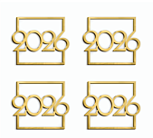 картинка Топпер квадрат 2026 №6, 5*6см, 4шт золото от магазинаАрт-Я