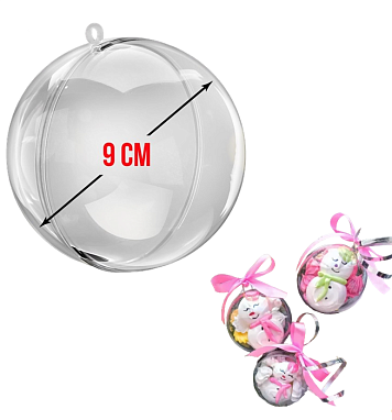 картинка Елочный шар D9см, раздельные части "Шар" (под безе, конфеты, пряники) от магазинаАрт-Я