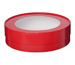 картинка Коробка под зефир, макаруны круглая с окном диам.200мм выс 70мм (КРАСНЫЙ) от магазинаАрт-Я