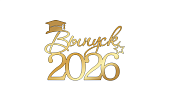 картинка Топпер торцевой "Выпуск 2026" №1, 7,6*10см, золото от магазинаАрт-Я