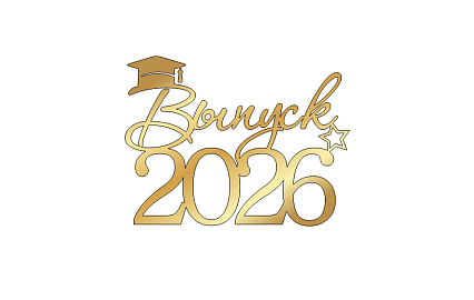 картинка Топпер торцевой "Выпуск 2026" №1, 7,6*10см, золото от магазинаАрт-Я