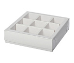 картинка Коробка для 9 конфет с пластиковой крышкой (БЕЛАЯ) от магазинаАрт-Я