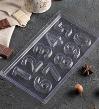 картинка Форма для шоколада "Цифры", 22*11 см, 10 ячеек от магазинаАрт-Я