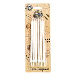 картинка Свечи в торт "Ройс", 6 шт, высокие, 13 см, жемчужный металлик от магазинаАрт-Я