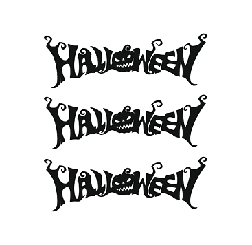 картинка Топпер  "Halloween" 9*3см, 3шт черный от магазинаАрт-Я