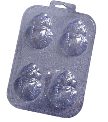 картинка Форма для шоколада Мини снегурочка, 4 ячейки от магазинаАрт-Я