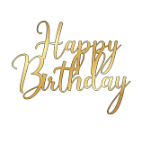 картинка Топпер торцевой Happy Birthday 12*9,5см №17 золото от магазинаАрт-Я