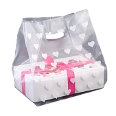 картинка Пакет для бенто торта сердечки прозрачный с ручками 25*35см от магазинаАрт-Я