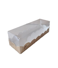 картинка Коробка для макарон с пластиковой крышкой ЗОЛОТО 190х55х55 от магазинаАрт-Я