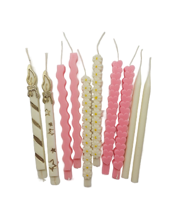 картинка Набор свечей "Сердечки, волна, свечки, ромашки" (10 шт) от магазинаАрт-Я