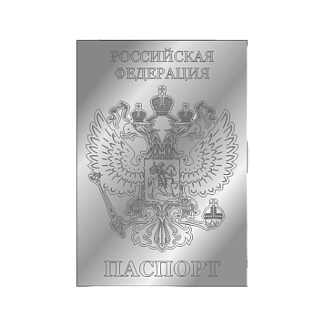 картинка Топпер "Паспорт", 12*8,5см, серебро от магазинаАрт-Я