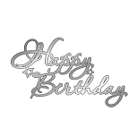 картинка Топпер торцевой Happy Birthday 9*5,3см №5 серебро от магазинаАрт-Я
