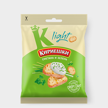 картинка Сухарики .Кириешки Light пшен. 33г Сметана с зеленью от магазинаАрт-Я