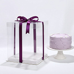 картинка Коробка для торта РЕТ (ПЭТ) квадрат 24x24x16 см. (2 in 1 ) от магазинаАрт-Я