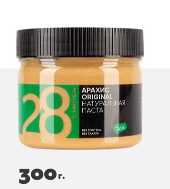 картинка Арахисовая паста мягкая "Tatis", Original, 300 г от магазинаАрт-Я