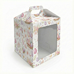 картинка Коробка 15*15*18см под кулич с фронтальной загрузкой (Пасхальная) от магазинаАрт-Я