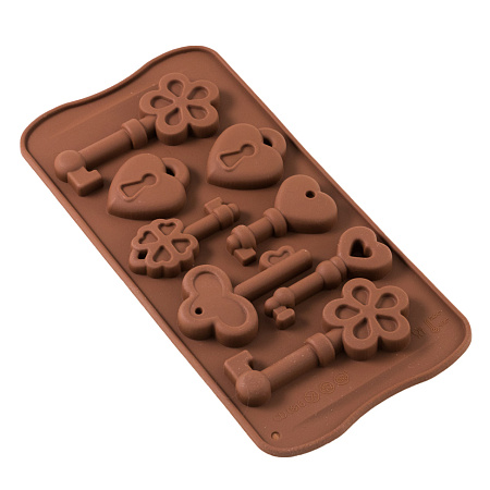 картинка Форма силиконовая для шоколада "Ключики и замочки", 20*10 см от магазинаАрт-Я