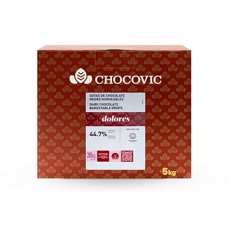 картинка Шоколадная масса темная TM DOLORES CHOCOVIC(капли термостабильные), 5кг от магазинаАрт-Я