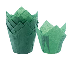 картинка Форма для выпечки тюльпан Темно-Зеленый 50x80 мм 50 шт от магазинаАрт-Я