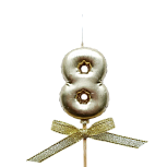 картинка Свеча для бенто "8" "Цифры-шарики" 5,5 см ЗОЛОТО от магазинаАрт-Я