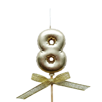 картинка Свеча для бенто "8" "Цифры-шарики" 5,5 см ЗОЛОТО от магазинаАрт-Я