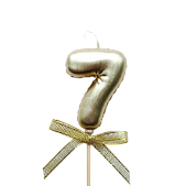 картинка Свеча для бенто "7" "Цифры-шарики" 5,5 см ЗОЛОТО от магазинаАрт-Я