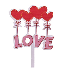 картинка Tonnep «Love» прозрачный с красными сердцами от магазинаАрт-Я