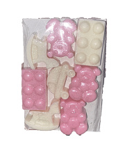 картинка Набор(лего, лошадка,мишка,машинка )розовый/белый, 70гр от магазинаАрт-Я
