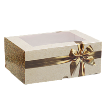 картинка Коробка для 6 капкейков "Золотой бант", 25*17*10 см от магазинаАрт-Я