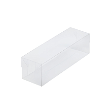 картинка Коробка для макарон с пластиковой крышкой 190*55*55 мм (полностью прозрачная) от магазинаАрт-Я