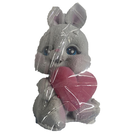 картинка Глазурь "зайка милаш с сердцем 3д серый" от магазинаАрт-Я