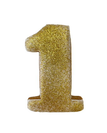 картинка Пряник цифра 1 блеск золото, высота 8см от магазинаАрт-Я