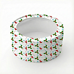 картинка Коробка под зефир,макаруны круглая с окном диам.160мм выс 70мм (Новогодняя №10)Рождественские носки от магазинаАрт-Я