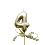 картинка Свеча для бенто "4" "Цифры-шарики" 5,5 см ЗОЛОТО от магазинаАрт-Я