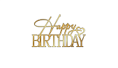 картинка Топпер "Happy birthday" №21 10*6см, золото от магазинаАрт-Я