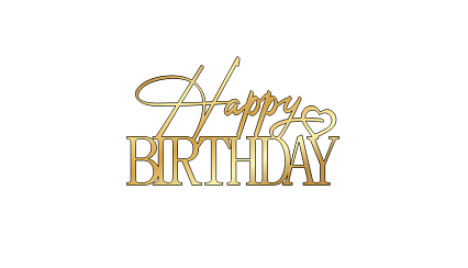 картинка Топпер "Happy birthday" №21 10*6см, золото от магазинаАрт-Я