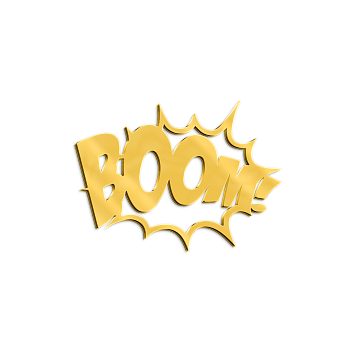 картинка Топпер "BOOM" 10*7,5см, золото от магазинаАрт-Я