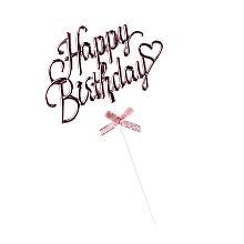 картинка Топпер "Happy Birthday", розовый, с бантиком от магазинаАрт-Я