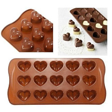 картинка Форма для конфет "Сердечко" 15 ячеек от магазинаАрт-Я