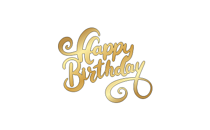 картинка Топпер "Happy birthday" №19 11*8,7см, золото от магазинаАрт-Я