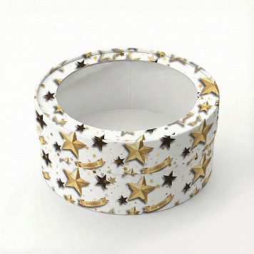 картинка Коробка под зефир, макаруны круглая с окном диам.160мм выс 70мм (23 февраля)№4 от магазинаАрт-Я